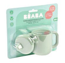 Lončki - Lonček za dojenčke Silicone Learning Cup Beaba Sage Green s pokrovčkom za učenje pitja zelen od 8 mes_2