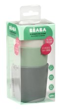 Kinderbecher - Tassen für babys Silicone Glass Set Beaba Grey Sage & Mineral aus Silikon 3 Stück ab 4 Monaten BE913545_1