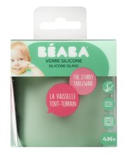 Dětské hrnky - Kelímek pro miminka Silicone Glass Beaba Sage Green ze silikonu zelený od 4 měsíců_3