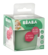 Dětské hrnky - Kelímek pro miminka Silicone Glass Beaba Sage Green ze silikonu zelený od 4 měsíců_0