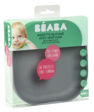 Assiettes et bols - Assiette en silicone Beaba avec ventouse pour bébés Gris minéral en silicone gris depuis 4 mois_1