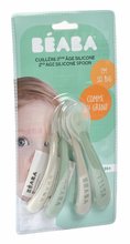 Příbory a lžičky - Ergonomické lžičky 2nd Age Silicone Spoons Beaba Velvet Grey & Sage Green ze silikonu k samostatnému jídlu 4 kusy od 8 měsíců_2