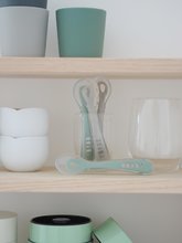 Příbory a lžičky - Ergonomické lžičky 2nd Age Silicone Spoons Beaba Velvet Grey & Sage Green ze silikonu k samostatnému jídlu 4 kusy od 8 měsíců_3