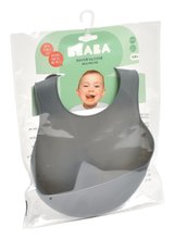 Bavoirs - Bavette pour enfants Silicone Bib Beaba Minéral en silicone mou et boutons gris de 4 mois_0