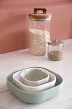 Zestawy do jedzenia - Zestawy do jadalni Silicone Nesting Bowl Set Beaba Sage green/Cotton/Misty greenz silikonu 3-częściowy zielono-szaro-biały od 4 miesiąca_1