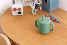Dětské hrnky - Hrnek pro miminka Silicone Straw Cup Beaba Sage Green s brčkem na učení se pít zelený od 8 měsíců_0