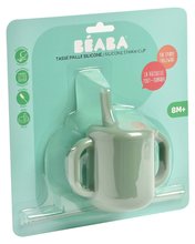 Lončki - Lonček za dojenčke Silicone Straw Cup Beaba Sage Green s slamico za učenje pitja zeleni od 8 mes_3