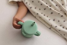 Kubki dla dzieci - Kubek dla niemowląt Silicone Straw Cup Beaba Sage Green ze słomką do nauki picia zielony od 8 miesiąca życia_4
