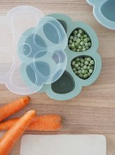Dózy a formičky na potraviny - Multidávkovač na jídlo Beaba Sage Green silikonový 6 x 90 ml zelený od 4 měsíců_1