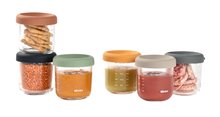 Posode in doze za živila - Set posod za hrano Beaba Sunrise Color Mix 250 ml 6 kom iz kakovostnega stekla_1