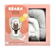 Dojčenské lehátka - Ležadlo ku všetkým polohovateľným lehátkam Beaba Up & Down Bouncer Seat Cushion Grey s opierkou hlavičky od 0 mes_1