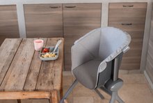Pour bébés - Insert en tissu Junior Up & Down High Chair Beaba Chaise de salle à manger en bois gris de 36 mois_1
