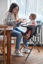 Pro miminka - Jídelní židle ze dřeva Up & Down High Chair Beaba polohovatelná do 6 výšek šedá od 6–36 měsíců_2