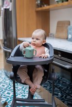 Pro miminka - Jídelní židle ze dřeva Up & Down High Chair Beaba polohovatelná do 6 výšek šedá od 6–36 měsíců_42