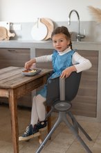 Pre bábätká - Jedálenská stolička z dreva Up & Down High Chair Beaba polohovatelná do 6 výšok sivá od 6-36 mes_44