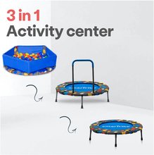 Trambulinok gyerekeknek - Trambulin Activity Center 3-in-1 smarTrike összecsukható kerek 92 cm átmérővel kapaszkodóval medencével és 100 drb labdával 10 hó-tól_1