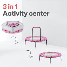 Trampolini per bambini - Trampolino Activity Center 3-in-1 Pink smarTrike pieghevole rotondo con diametro di 92 cm con maniglione, vasca e100 palline dai 10 mesi_1