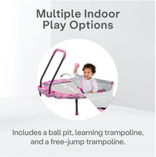 Trambuline pentru copii - Trambulină Activity Center 3-in-1 Pink smarTrike pliabilă rotundă cu circumferința de 92 cm cu mâner 100 bucăți de la 10 luni_3