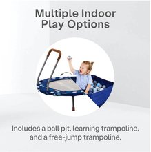 Dětské trampolíny - Trampolína Activity Center 3-in-1 Blue smarTrike skládací kulatá s obvodem 92 cm s rukojetí bazénem a 100 ks míčků od 10 měsíců_4