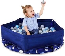 Dětské trampolíny - Trampolína Activity Center 3-in-1 Blue smarTrike skládací kulatá s obvodem 92 cm s rukojetí bazénem a 100 ks míčků od 10 měsíců_1