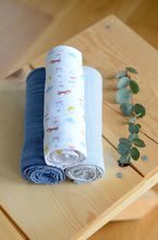 Pelenkák - Textil pelenkák pamut muszlinból  Cotton Muslin Cloths Beaba Paris 3 darabos csomag 70*70 cm 0 hó-tól kék_1