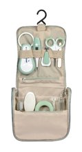 Dětská kosmetika - Toaletní potřeby pro miminko Hanging Toiletry Pouch Beaba Sage Green v závěsné taštičce s 9 doplňky zelené od 0 měsíců_0
