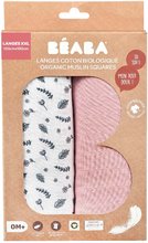 Plienky - Textilné plienky z bavlneného mušelínu Bolte 2 Swadlles 120 cm Beaba Old Pink/Floral Campaign sada 2 kusov od 0 mes_5