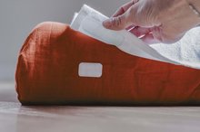 Wickeltische und Matten - Bezug für Wickelunterlage Sofalange Beaba Brick mit Rand 100 % Bio-Baumwolle Orange von 0-36 Monaten_1