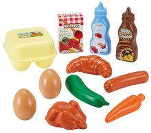 Trgovine kompleti - Komplet elektronska trgovina z mešanim blagom s hladilnikom Maxi Market in miza Smoby s stolčkom KidChair in živili v mrežicah_2