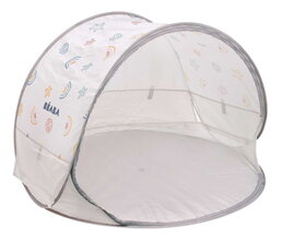 Otroški šotor za plažo Breezy Anti UV Tent Clay Earth Beaba s 360° prezračevanjem in zaščito pred peskom in insekti, 120 × 85 cm z vzorcem od 0 mesecev