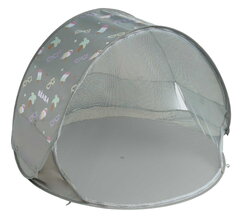 Otroški plažni šotor Breezy Anti UV Tent Lichen Beaba s 360° ventilacijo in zaščito proti pesku ter insektom 120*85 cm siv s vzorcem od 0 mesecev