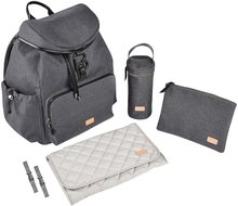 Prebaľovacie tašky ku kočíkom - Prebaľovacia taška ako batoh Vancouver Backpack Dark Grey Beaba s doplnkami 22 l objem 42 cm šedá_18