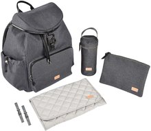 Prebaľovacie tašky ku kočíkom - Prebaľovacia taška ako batoh Vancouver Backpack Dark Grey Beaba s doplnkami 22 l objem 42 cm šedá_14