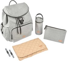 Torby i organizery do wózków - Torba do przewijania Beaba Vancouver Backpack Heather Grey z dodatkami 22 l pojemność 42 cm jasnoszara_4