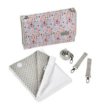 Wickeltaschen für Kinderwagen - Wickeltasche mit Wickelunterlage Beaba Geneva Mirage Grey/Floral grau mit Aufdruck BE940280_0
