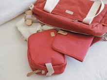 Prebaľovacie tašky ku kočíkom - Textilný obal na zdravotnú dokumentáciu dieťaťa Health Book Protection Beaba Terracotta oranžový_3