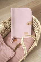 Pelenkázótáskák babakocsikhoz - Textil borító egészségügyi kiskönyvre Health Book Protection Beaba Canvas Dusty Rose rózsaszín_1