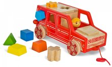 Tahací hračky - Dřevěné auto na tahání Mercedes Sorting G-Class Eichhorn s figurkou a 9 vkládacími kostkami od 12 měsíců_2