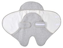 Feșe pentru bebeluși de iarnă - Sistem de înfășat Babynomade® Double Fleece Beaba Heather Grey White strat dublu gri extra cald de la 0-6 luni_1