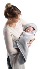 Zimske odejice - Odejica za zavijanje Babynomade® Double Fleece Beaba Heather Grey White dvoslojna ekstra topla siva od 0-6 mes_3
