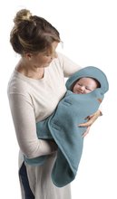 Feșe pentru bebeluși de iarnă - Sistem de înfășat Babynomade® Double Fleece Beaba Baltic Blue White strat dublu albastru extra cald de la 0-6 luni_2