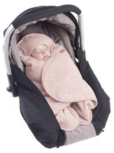 Feșe pentru bebeluși de iarnă - Sistem de înfășat Babynomade® Double Fleece Beaba Dusty Rose White strat dublu roz extra cald de la 0-6 luni_1