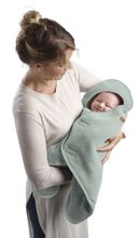 Feșe pentru bebeluși de iarnă - Sistem de înfășat Babynomade® Double Fleece Beaba Sage Green White strat dublu verde extra cald de la 0-6 luni_1