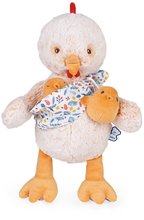 Animali di peluche - Gallo padre in peluche con pulcini Linoo Chicken Dad Plush Paul Kaloo crema 35 cm in morbido peluche in confezione regalo da 0 mesi_0