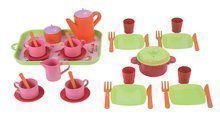 Kuchyňky pro děti sety - Set elektronická kuchyňka Bon Appetit Red&Green Smoby se zvuky a čajová souprava na tácku_2
