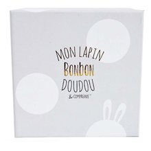 Pluszowe zajączki - Pluszowy zajączek Lapin Bonbon Doudou et Compagnie beżowy 20 cm w opakowaniu podarunkowym od 0 miesiąca_1