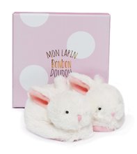 Îmbrăcăminte bebeluși - Papuci pentru bebeșuși cu zornăitoare Iepuraș Lapin Bonbon Doudou et Compagnie roz în ambalaj cadou de la 0-6 luni_1