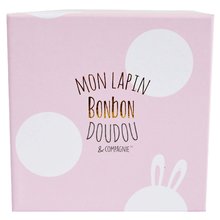 Babaruházat - Papucs újszülött részére csörgővel Nyuszkó Lapin Bonbon Doudou et Compagnie rózsaszín ajándékcsomagolásban 0-6 hó_2