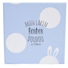 Oblačila za dojenčke - Copatki z ropotuljico za dojenčka Zajček Lapin Bonbon Doudou et Compagnie modri v darilni embalaži od 0-6 mes_1