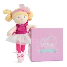 Handrové bábiky - Bábika Les Tutus de Doudou Jolijou 23 cm v ružových šatách z jemného textilu 3 rôzne druhy od 4 rokov_0
